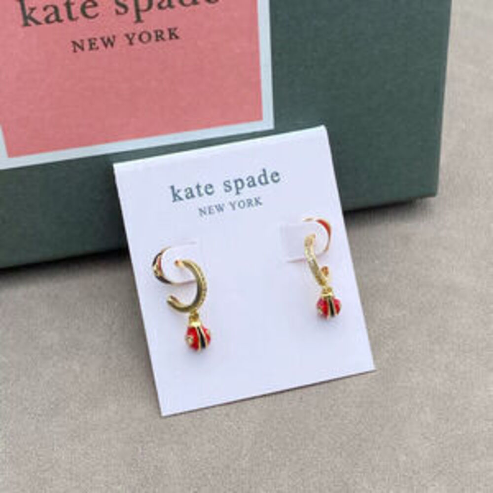 kate spade Ladybug Earrings Silver Post Enamel Pastoral Style